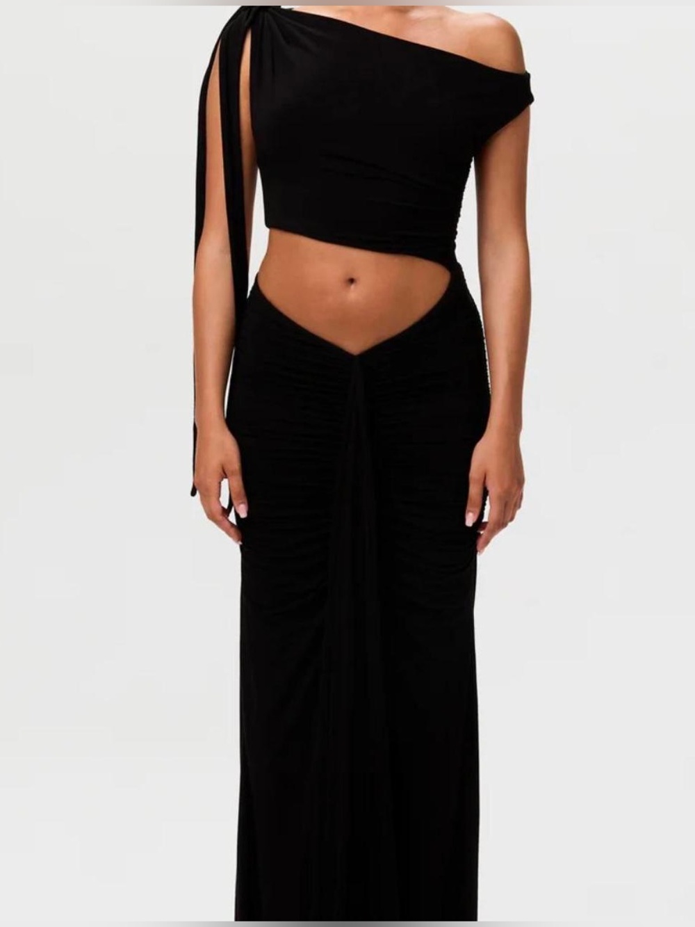 Naked Wardrobe Smooth Off-Shoulder Dress